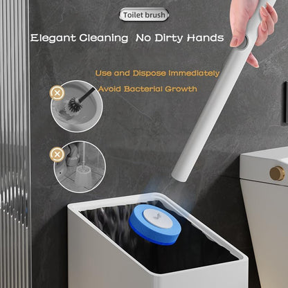 Disposable Toilet Brush Kit with Refills – Wall-Mount Toilet Cleaning System