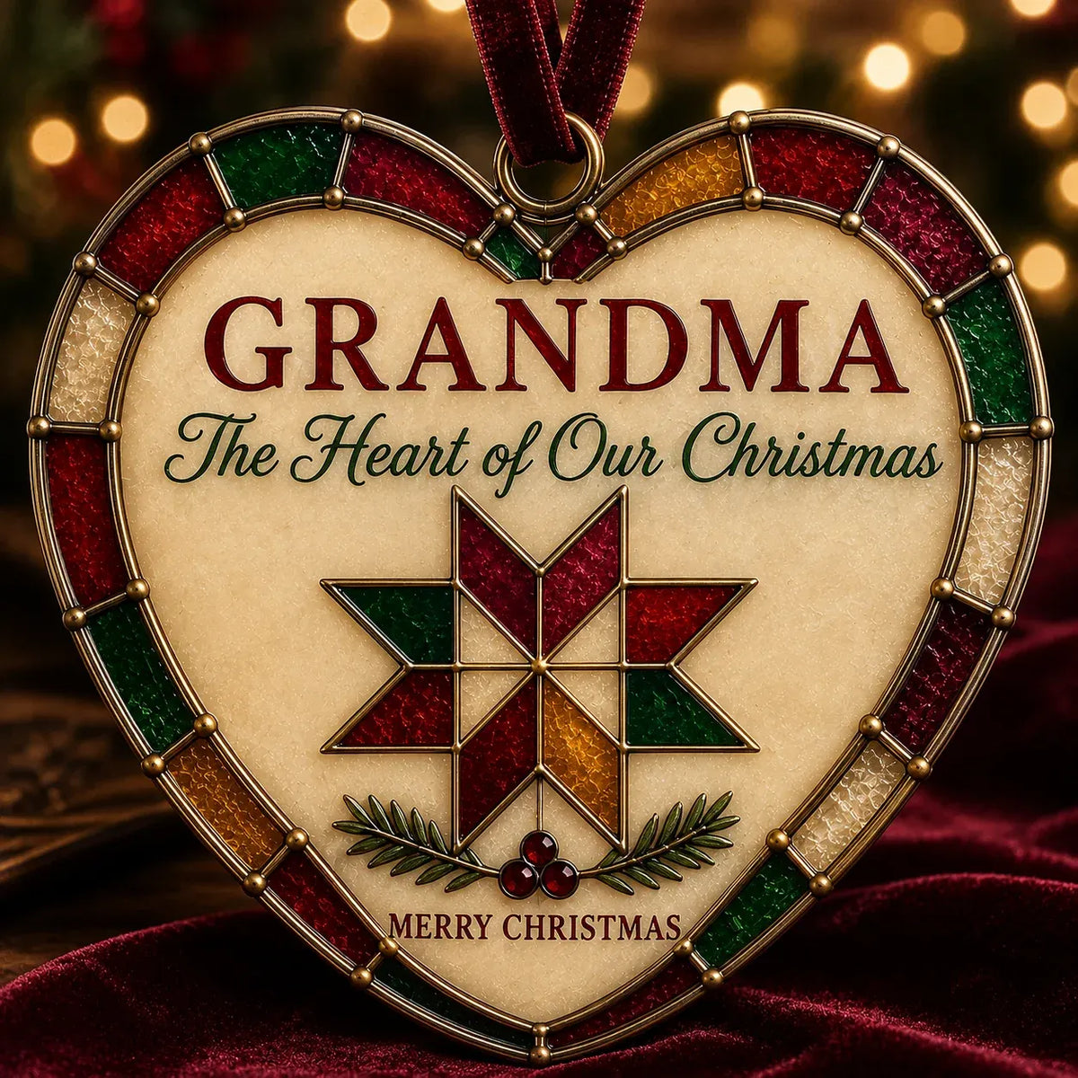 ⏳ Last Day 49% OFF – ❤️ Christmas Heart Ornament Collection | 7 Stained-Glass-Inspired Designs with Meaningful Messages for Mom, Grandma, Sister, Teachers, Coworkers, Neighbors & Friends 🎄