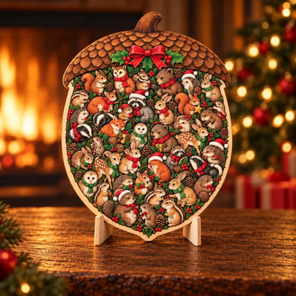 🎄 ✨ Intricate Christmas Keepsake Wooden Puzzle Ornaments – Artistic Festive Tabletop Décor
