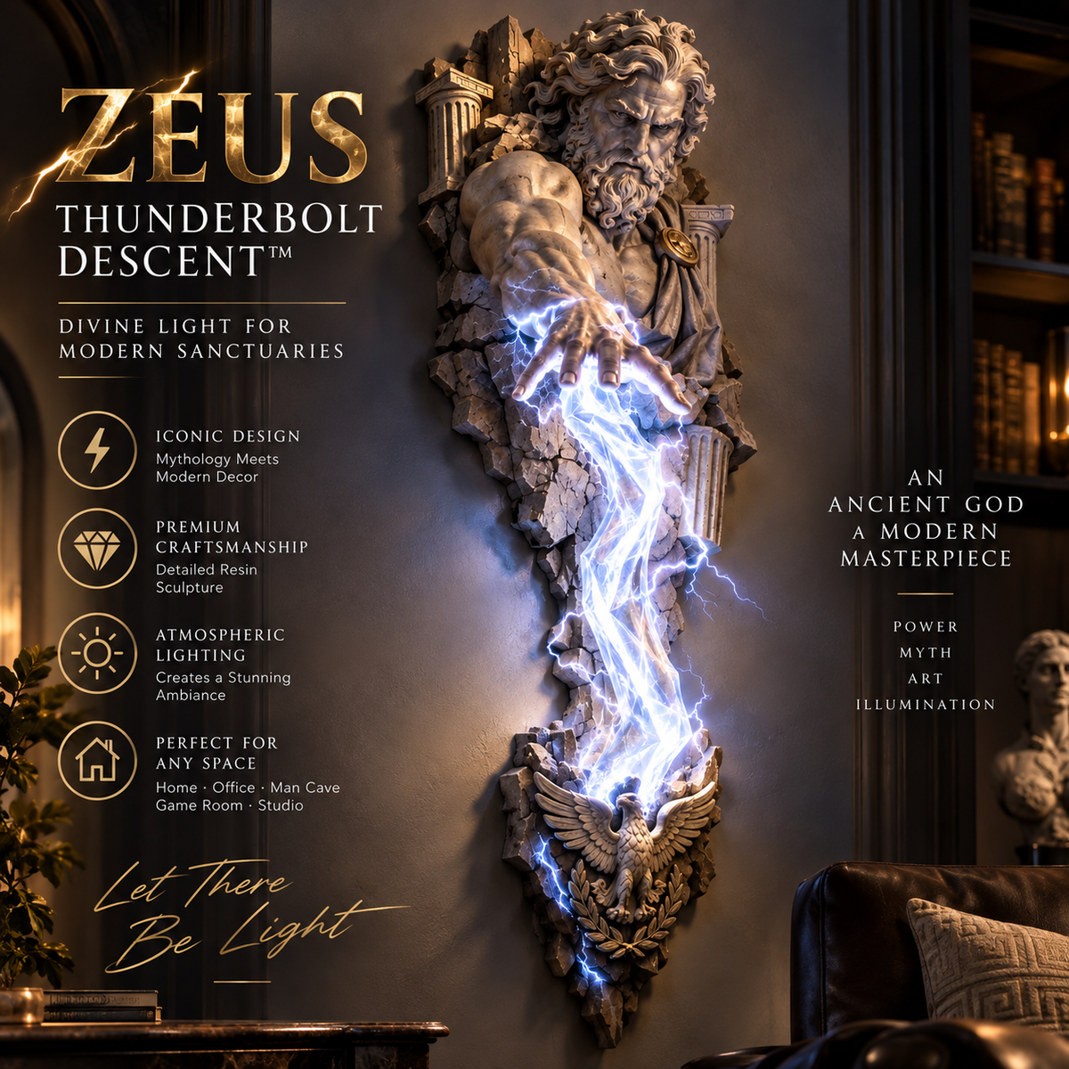 ⏰ Limited Stock 50% OFF  ⚡🌊 Mythological Sculpture Wall Lamp Collection 🏛✨