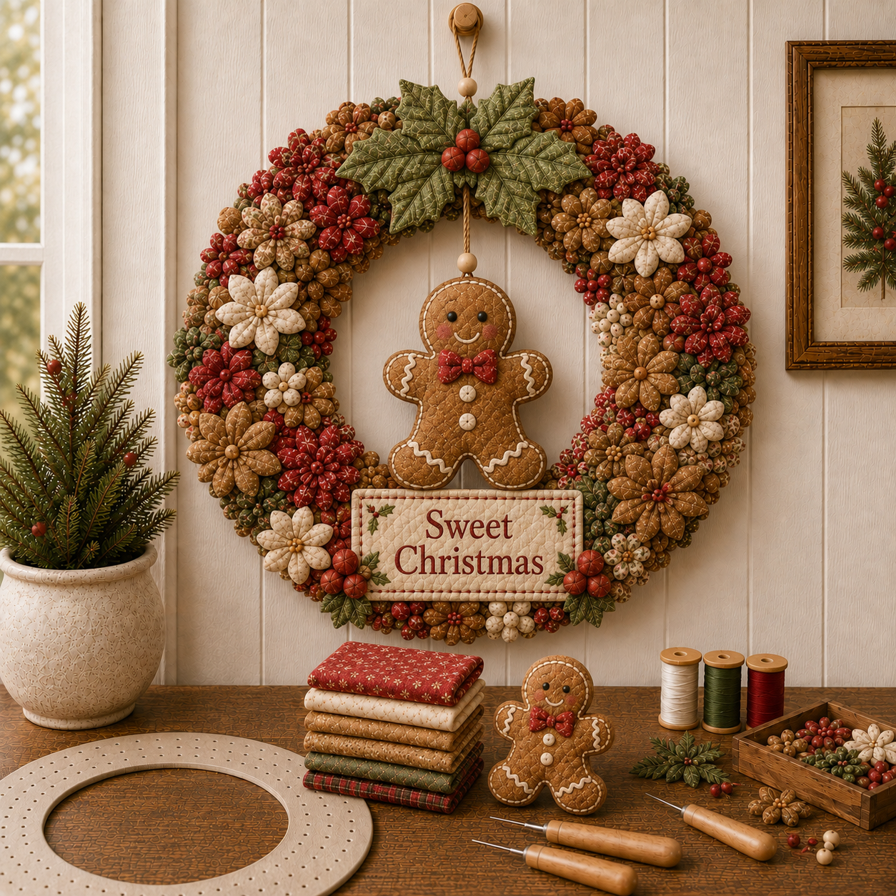🎄 Christmas Classics Fabric Wreath DIY Kit