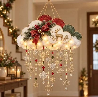 🔥Buy 2 Get 20% OFF🔥✨ Angelic Christmas Snowfall Cloud – Lighted Hanging Holiday Decor☁️✨