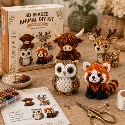 🧵✨ Tiny 3D Beaded Animal DIY Kit