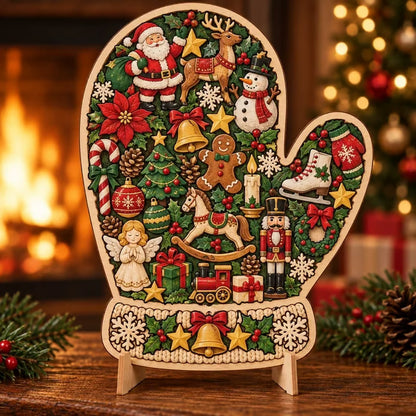 🎄 ✨ Intricate Christmas Keepsake Wooden Puzzle Ornaments – Artistic Festive Tabletop Décor