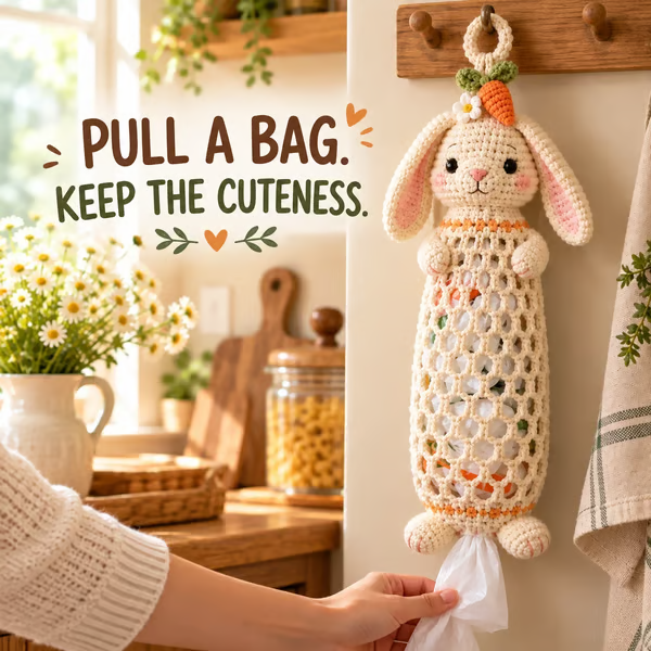🧶Crochet Animal Bag Holder DIY Kit – Cute & Functional Hanging Storage Craft Kit