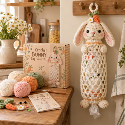 🧶Crochet Animal Bag Holder DIY Kit – Cute & Functional Hanging Storage Craft Kit