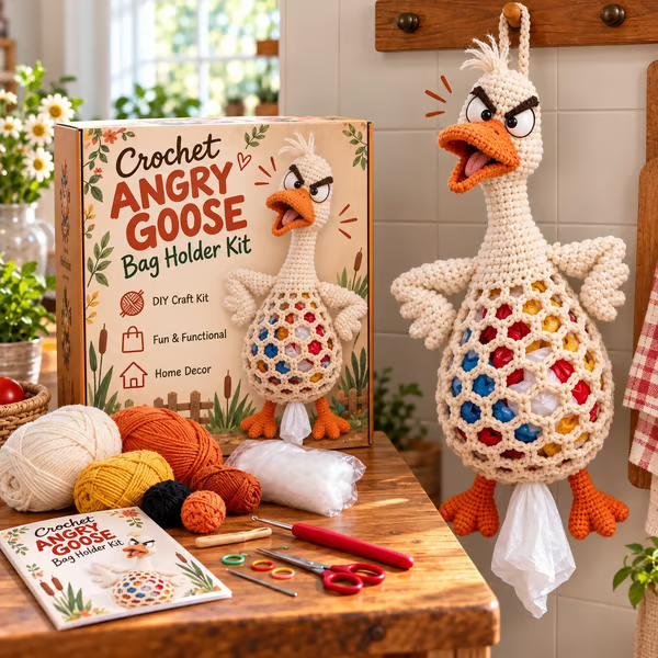 🧶Crochet Animal Bag Holder DIY Kit – Cute & Functional Hanging Storage Craft Kit