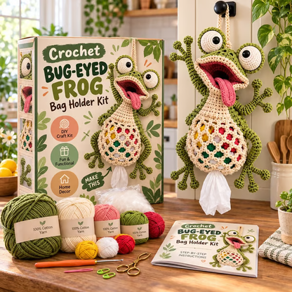 🧶Crochet Animal Bag Holder DIY Kit – Cute & Functional Hanging Storage Craft Kit