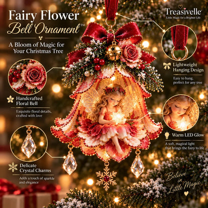 ⏳ Last Day 49% OFF – 🧚 Enchanted Fairy Bell Christmas OrnamentTM | 7 Light-Up Floral Designs with Warm LED Glow & Crystal Charms ✨