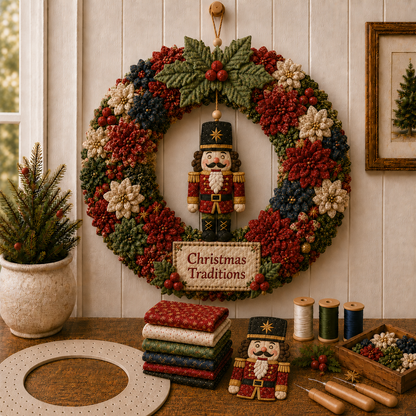 🎄 Christmas Classics Fabric Wreath DIY Kit