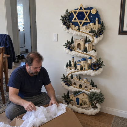 🔥🎁🕎 Hanukkah Festival of Lights Wall Decor Collection – 4 Glowing Designs Celebrating Eight Nights of Light ✨