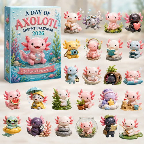 🎄CHRISTMAS KICKOFF 49% OFF - A Day of Axolotl Advent Calendar 2026 | 24 Days of 3D Axolotl Surprises 🦎