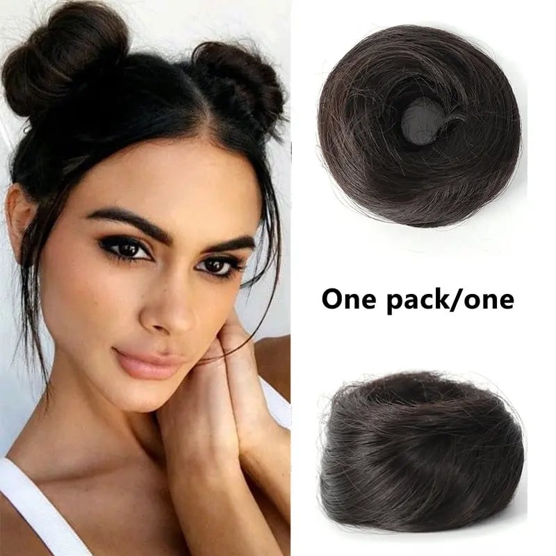 Synthetic Messy Bun Hair Piece for Women, Curly Updo Scrunchie Extension for Instant Volume and a High Crown
