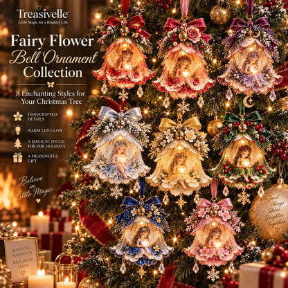 ⏳ Last Day 49% OFF – 🧚 Enchanted Fairy Bell Christmas OrnamentTM | 7 Light-Up Floral Designs with Warm LED Glow & Crystal Charms ✨