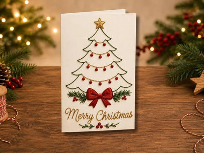 🌲 🪡 Christmas Hand Embroidery Card DIY Kit | Stitch Your Way Into the Christmas Spirit ✨ 🎁
