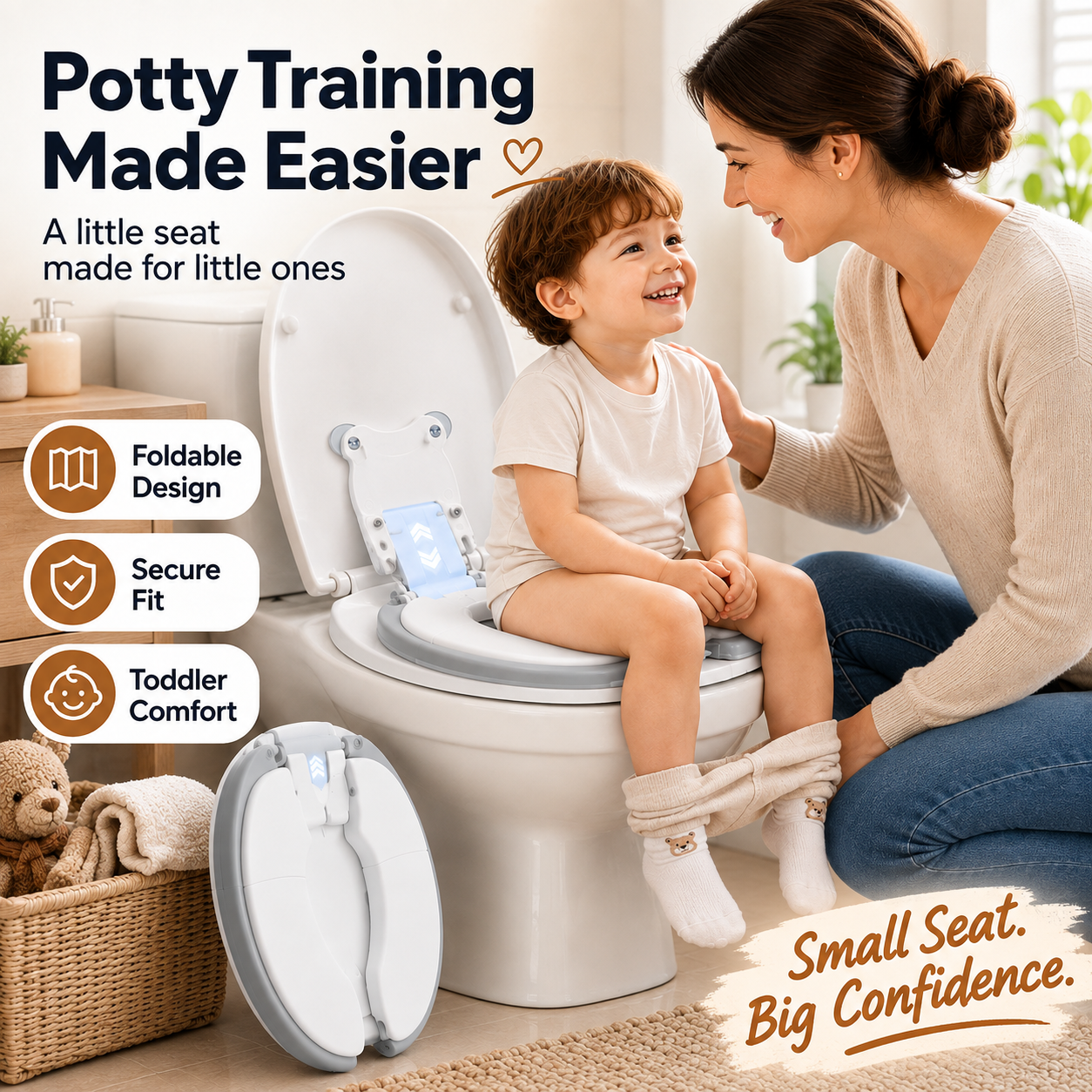 🚽 Toddler Toilet Training Seat – Make Potty Training Easier, Safer & Stress-Free
