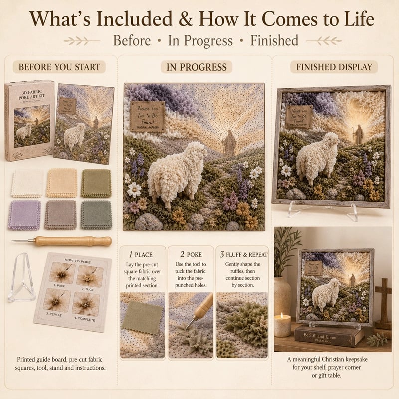 🔥 Last Day 49% OFF - ✝️3D Christian Fabric Poke Art Kit(📦Buy 2 Free Shipping)