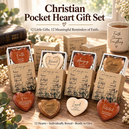 ⏳Limited-time 49% OFF - ✝️ 🎁 Christian Pocket Heart Gift Set(Set of 12)