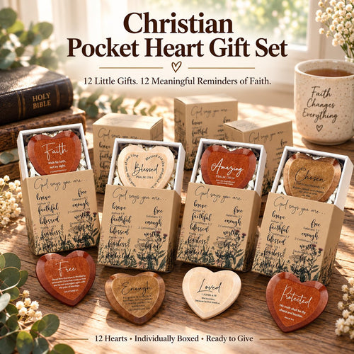 ⏳Limited-time 49% OFF - ✝️ 🎁 Christian Pocket Heart Gift Set(Set of 12)