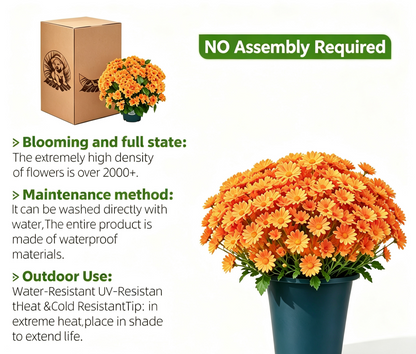 ⚡Last Day 70% OFF🌼Welcome autumn- Artificial Outdoor Sunset Mums Flowers - UV resistant, Waterproof, Windproof