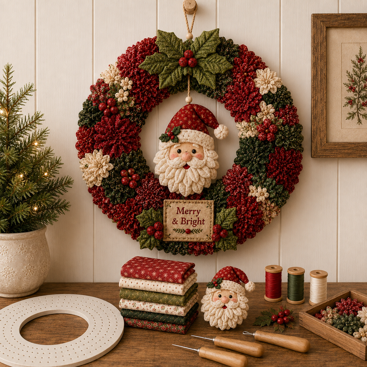 🎄 Christmas Classics Fabric Wreath DIY Kit
