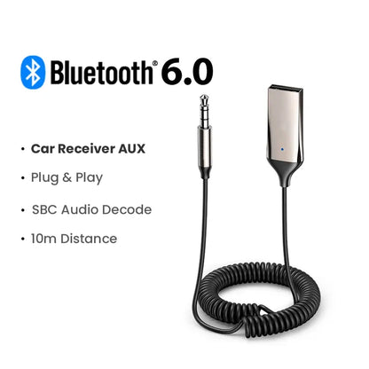 🏆2026 HOT SALE🏆50K+ SOLD-Aux to Bluetooth 6.0 Adapter Wireless Receiver