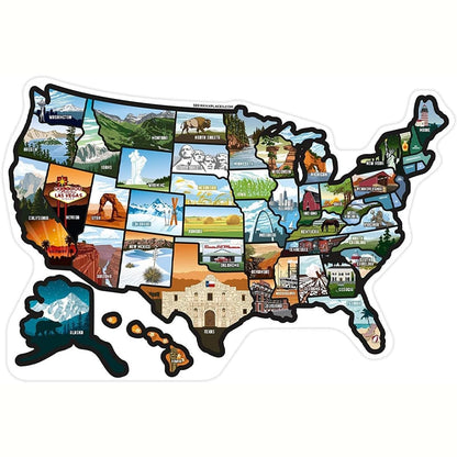 🗺️ RV State Sticker Travel Map – Track Your American Adventures with Style!