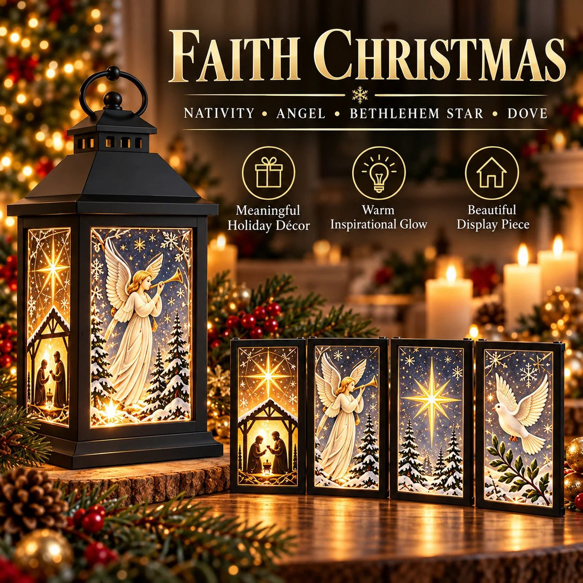 🎄✨ Interchangeable Crystal Lantern™ – Light-Up Holiday Décor