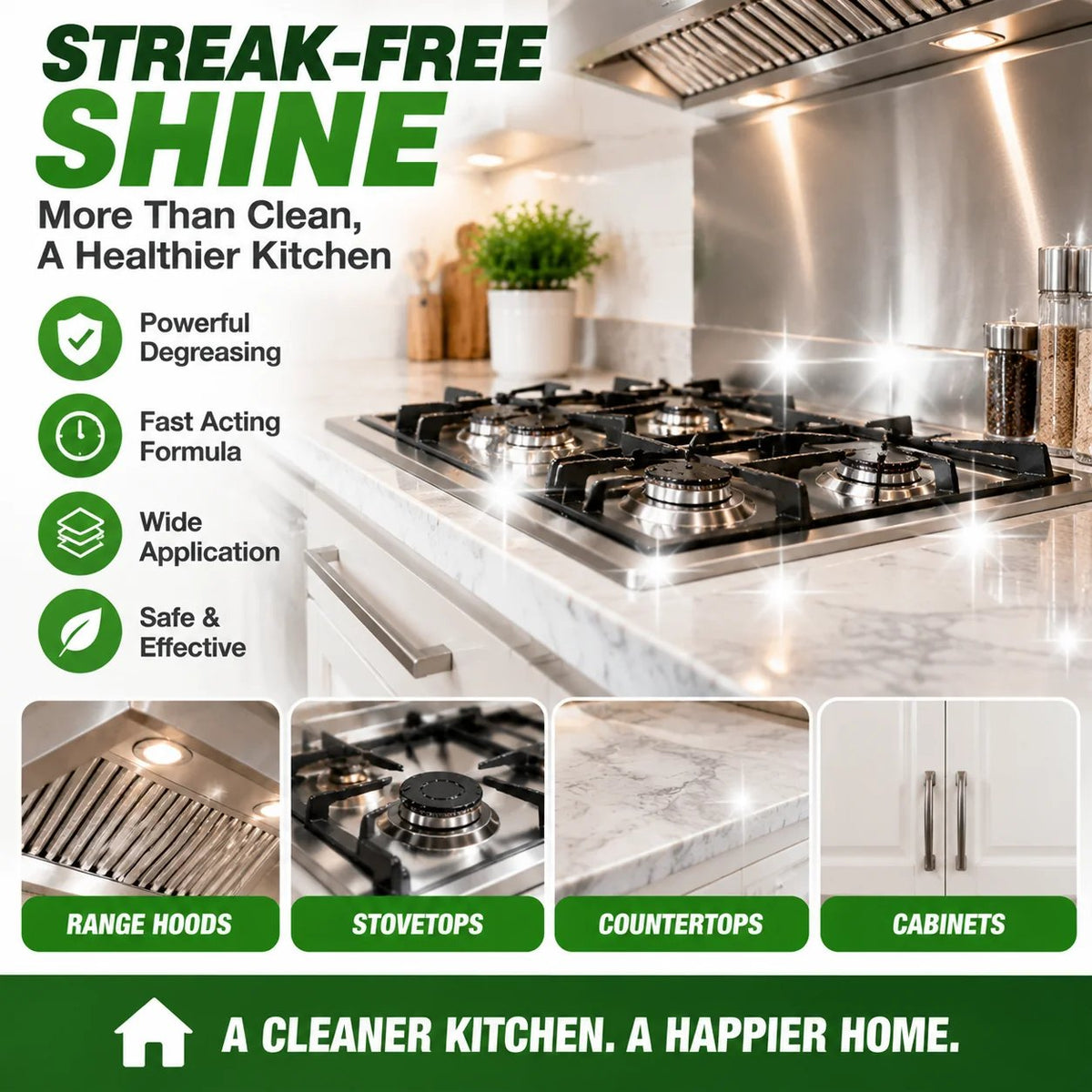 🧽 Heavy Duty Kitchen Degreaser Spray – Powerful Grease Remover For Stove, Oven, Cabinets & Multiple Surfaces