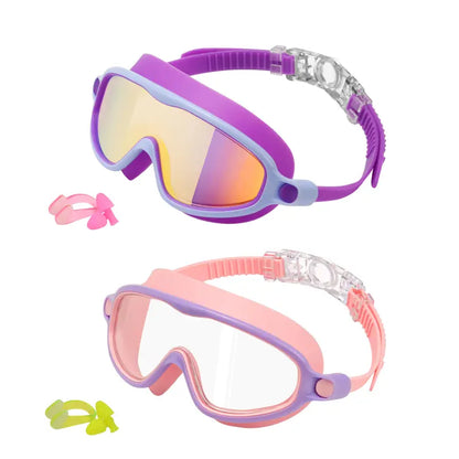Anti-Fog Wide View Swim Goggles 2 Pack | Clear Vision Underwater
