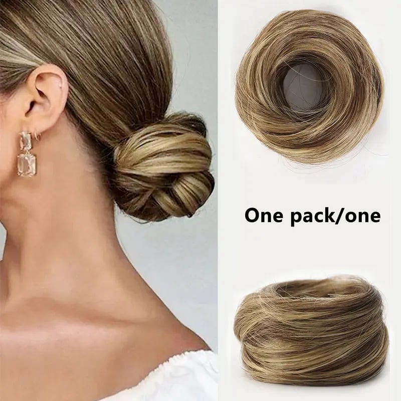 Synthetic Messy Bun Hair Piece for Women, Curly Updo Scrunchie Extension for Instant Volume and a High Crown