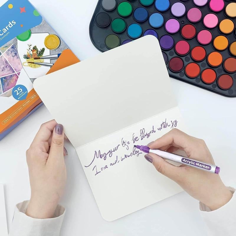 🔥LAST DAY 50% OFF - 🌈Blank Watercolor Cards and Envelopes | Create Christmas Cards That Feel Truly Personal 🎄❤️