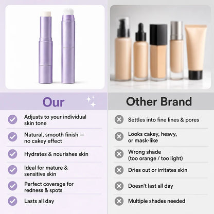 ✨ Korean 2-in-1 Color-Changing Foundation Stick™ – Seamless Coverage with Built-In Brush