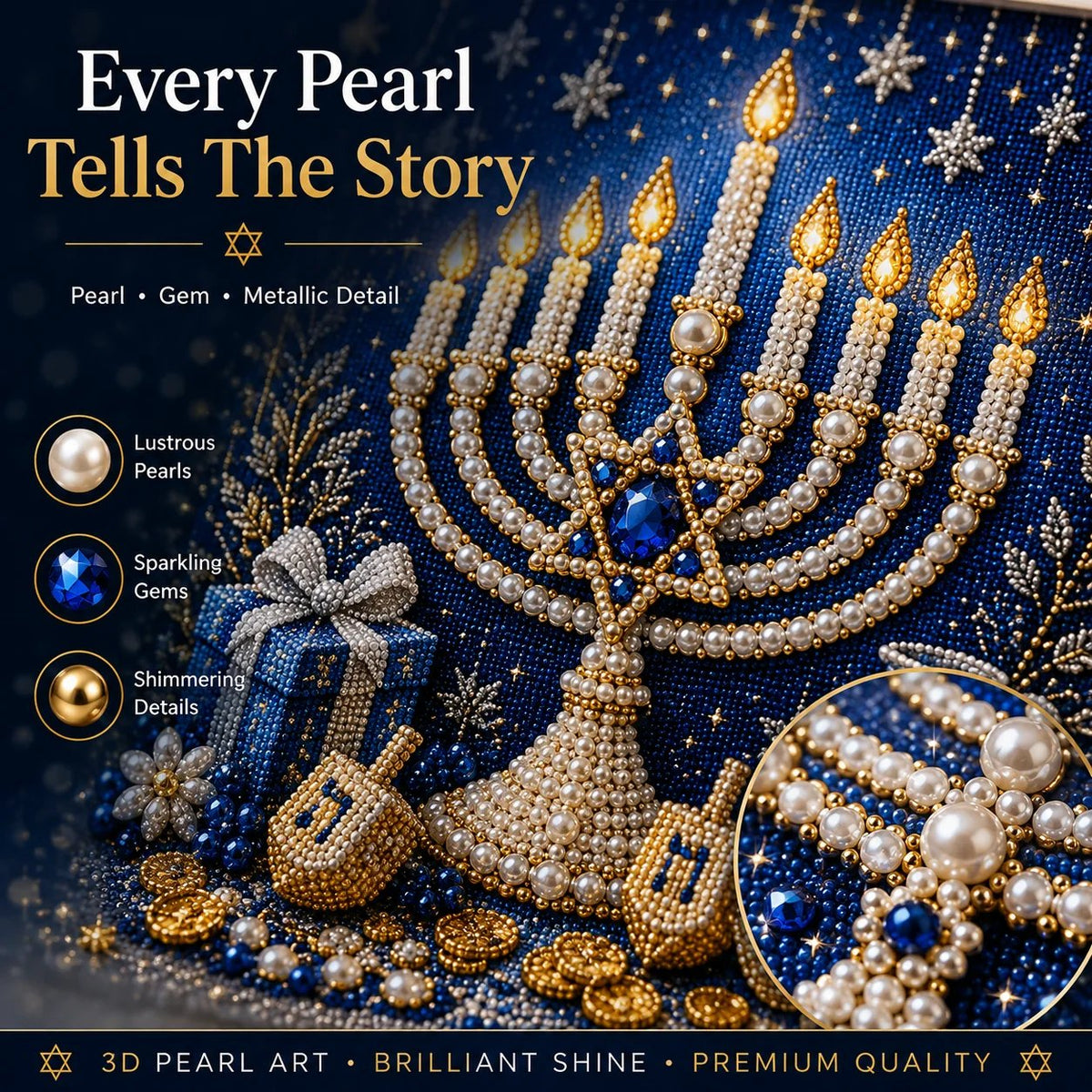 🎁Last Day 49% OFF - 🕎✨DIY Hanukkah Pearl Art Kit