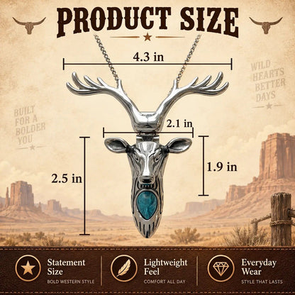 🐐 ✨ Western Skull Pendant Necklace & Belt Clip