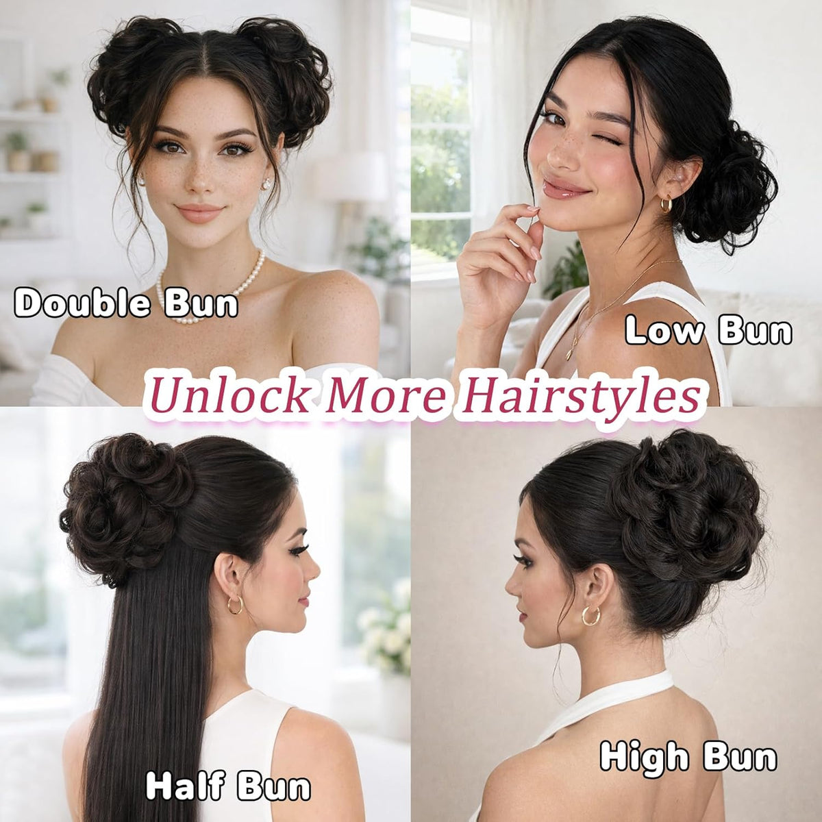Voluminous Curly Messy Bun Scrunchie for Women