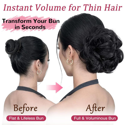 Voluminous Curly Messy Bun Scrunchie for Women