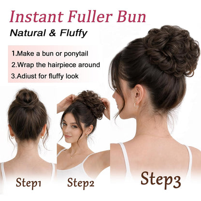 Voluminous Curly Messy Bun Scrunchie for Women