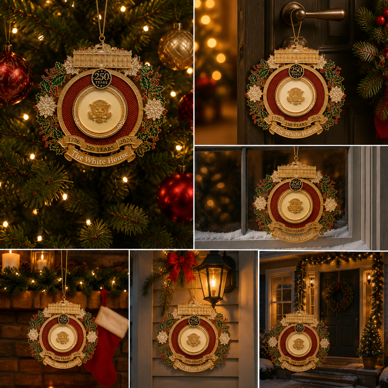 🔥Last 30pcs✨⏰ Limited anniversary edition✨49% OFF!🔥White House 250th Anniversary Commemorative Medal Christmas Tree Ornament