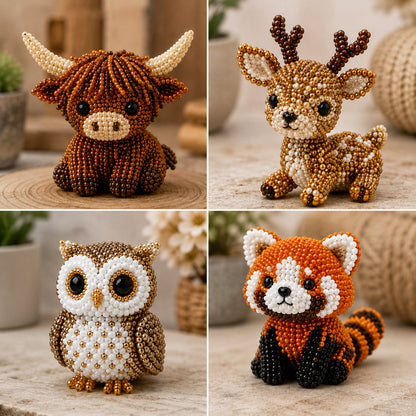 🧵✨ Tiny 3D Beaded Animal DIY Kit
