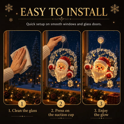 ⏳ Last Day 49% OFF – 🎄Lighted Christmas Window Decoration with Suction Cup | Warm LED Window Light with Double-Layer Design & Multiple Festive Styles ✨
