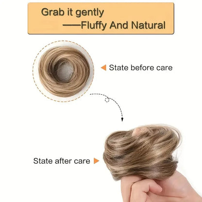 Synthetic Messy Bun Hair Piece for Women, Curly Updo Scrunchie Extension for Instant Volume and a High Crown