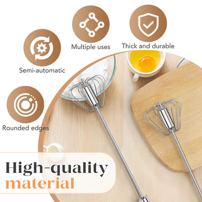 🔥 Last Day 49% OFF - 🥄 Hand-Push Rotary Whisk | Fast Mixing With Less Effort