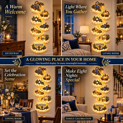 🔥🎁🕎 Hanukkah Festival of Lights Wall Decor Collection – 4 Glowing Designs Celebrating Eight Nights of Light ✨