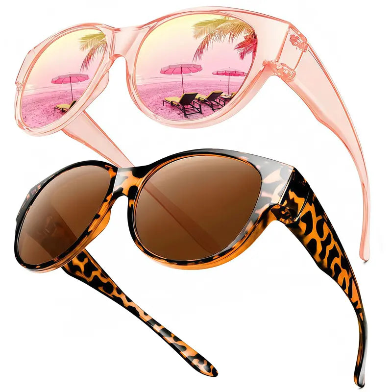 Transparent pink and Brown