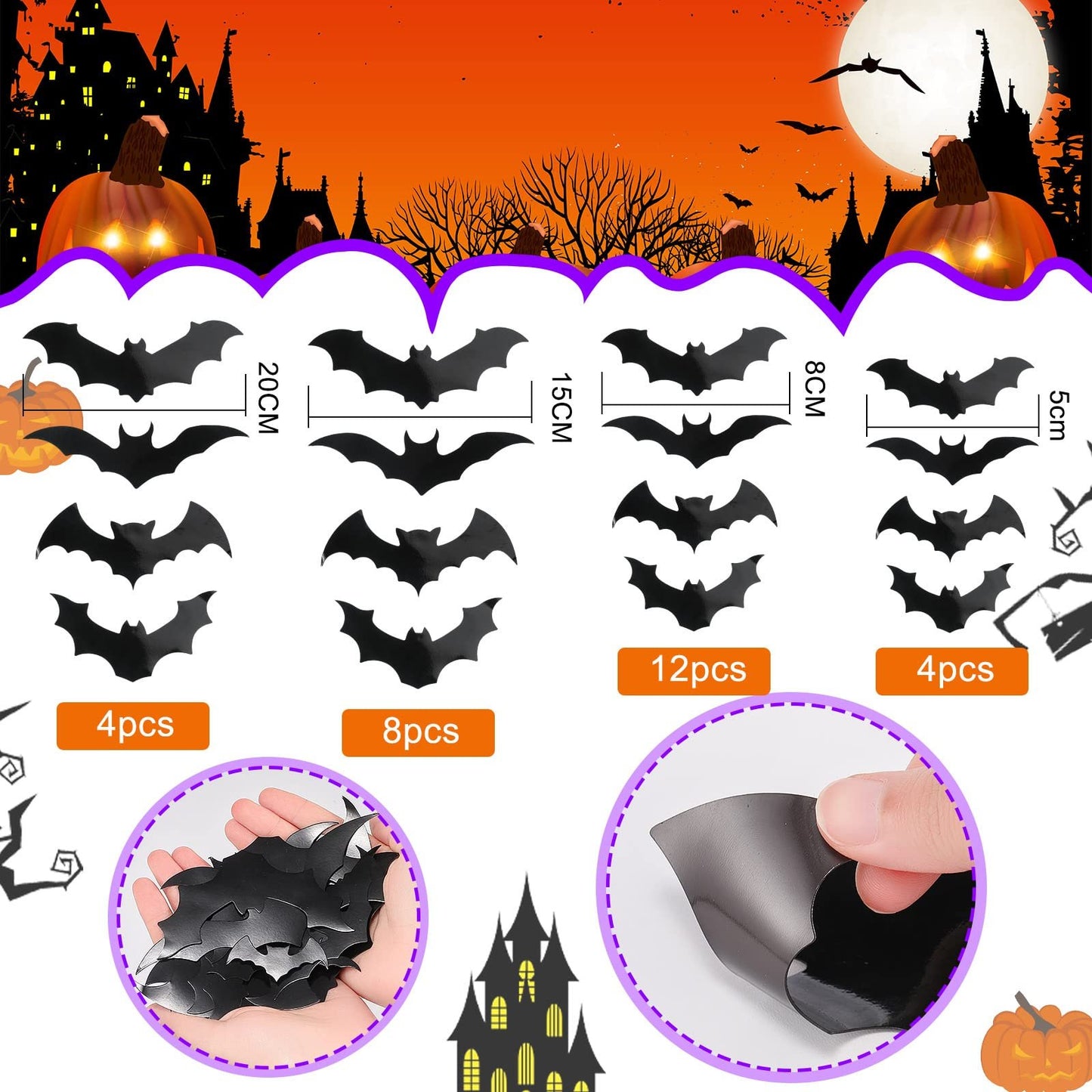 🎃 Luminous Halloween Magnetic Decor Set for Cars & Garage Doors 👻✨