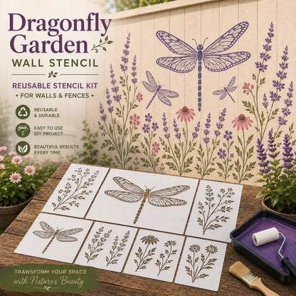 🌿 Garden Wall Stencil, Reusable DIY Kit for Walls, Fences & Patios