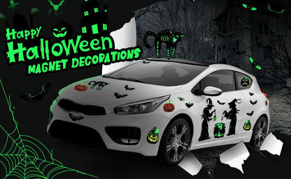 🎃 Luminous Halloween Magnetic Decor Set for Cars & Garage Doors 👻✨
