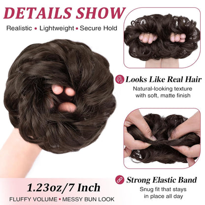 Voluminous Curly Messy Bun Scrunchie for Women