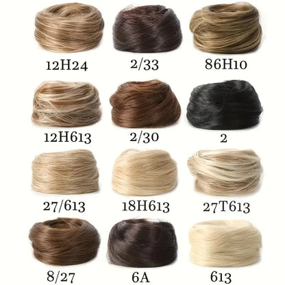 Synthetic Messy Bun Hair Piece for Women, Curly Updo Scrunchie Extension for Instant Volume and a High Crown